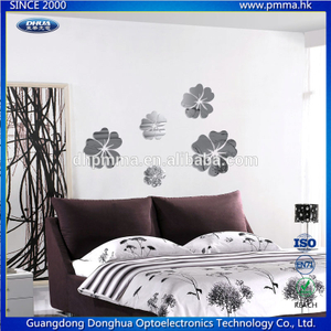Flower Shaped Self Adhesive Acrylic Mirror Wall Decals Decoration