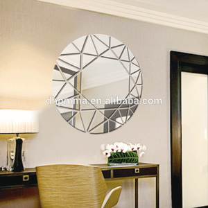 Modern Style Round Reflective Acrylic Mirror Wall Sticker with Self Adhesive for Decoration