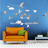 Home Decoration Interior Decorating Flying Swan Acrylic Wall Mirror Sticker
