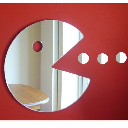 Pacman Shaped acrylic Mirror home decorative wall mirror